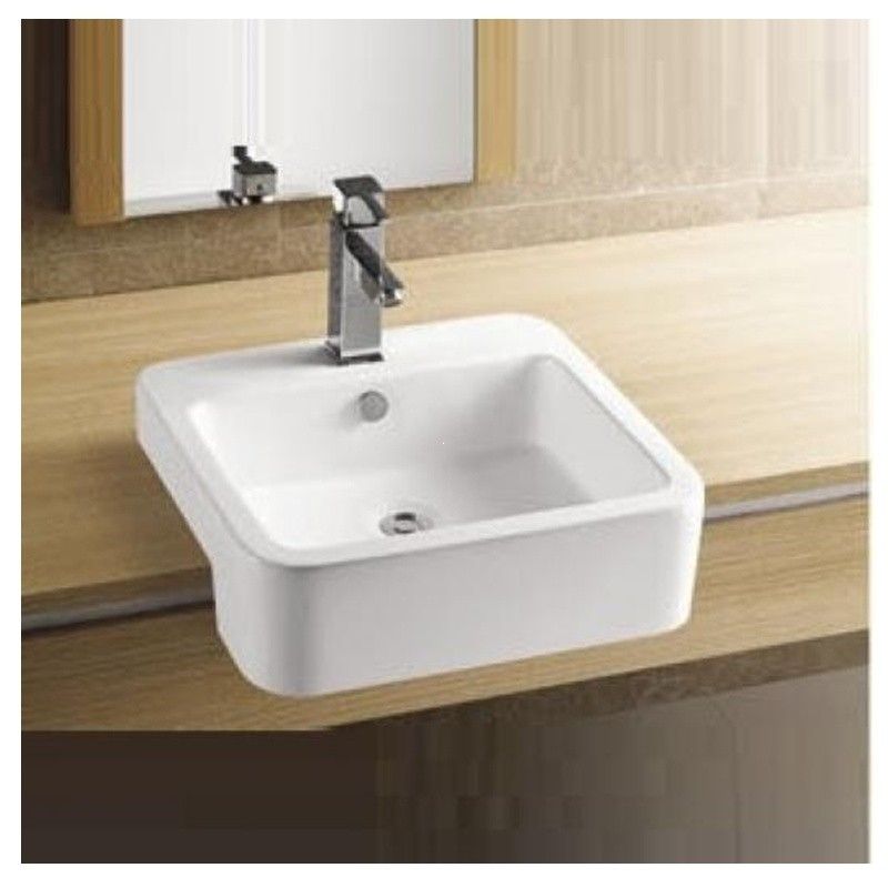 Badstuber Cera K711 inbouw wastafel 48x48cm met kraangat