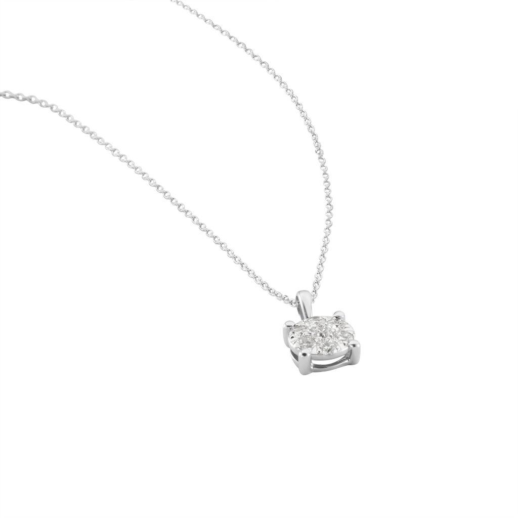 Collier Charlene Or Blanc Diamant Synthetique
