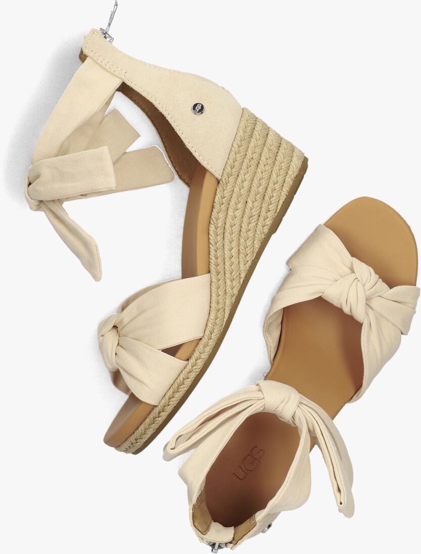 beige ugg sandalen met hak yarrow