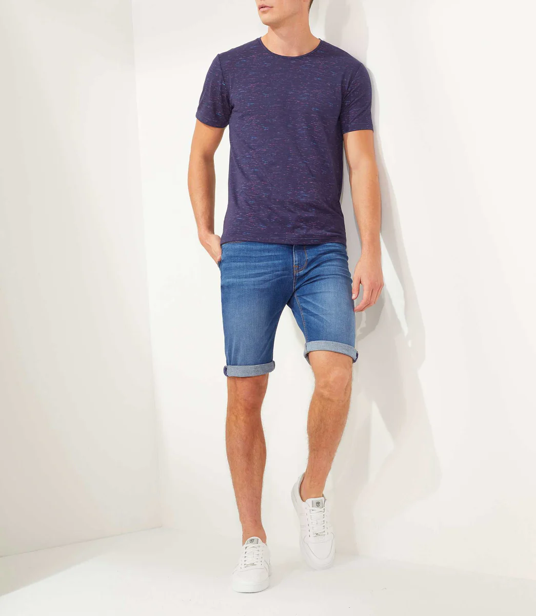 T-shirt col rond marine 