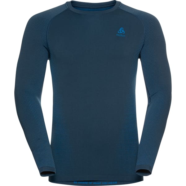T-shirt thermique ODLO CREW NECK LS PERFORMANCE WARM ECO BLUE WING TEAL/INDIGO BUNTING