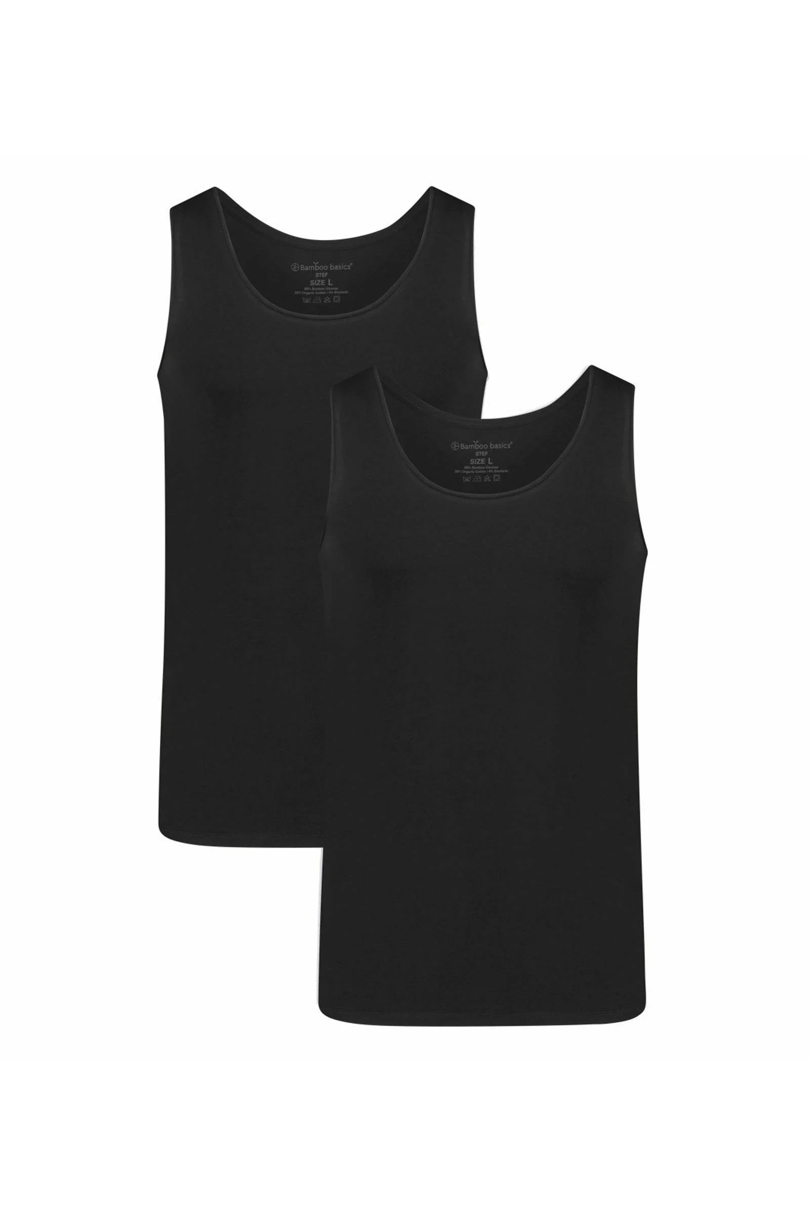 Bamboo Basics hemd Stef met bamboe (set van 2) zwart