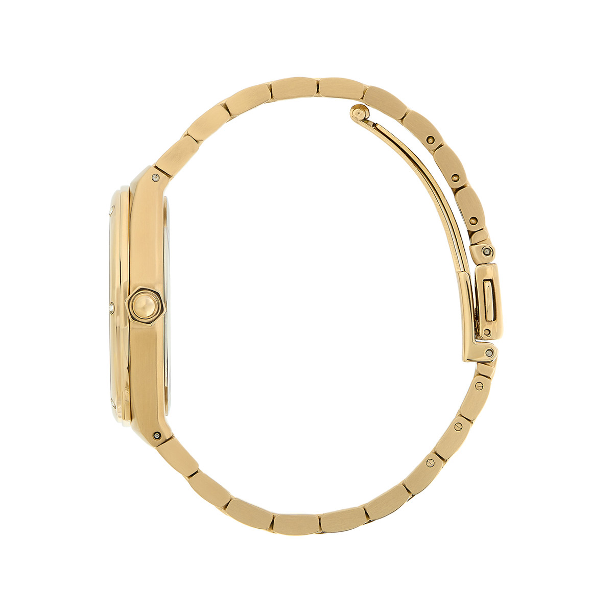 Montre OLIVIA BURTON hexa femme analogique, bracelet acier doré jaune