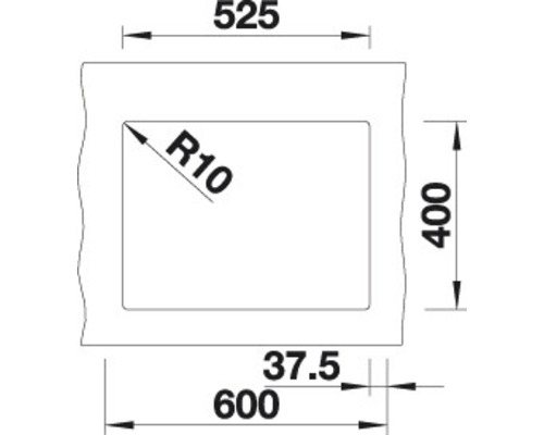 Blanco SUBLINE 340/160-U spoelbak, 555 x 460 mm, antraciet, 523548, 1 bak, zonder afdruipgedeelte, met bijzetbak, bak links