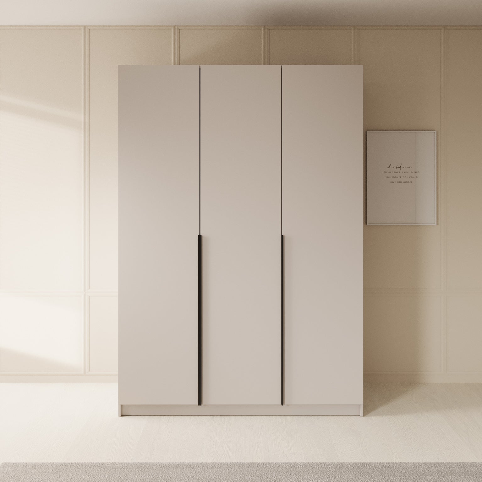 Sabre - Kledingkast 3-deurs - Beige - 150x58x215 cm