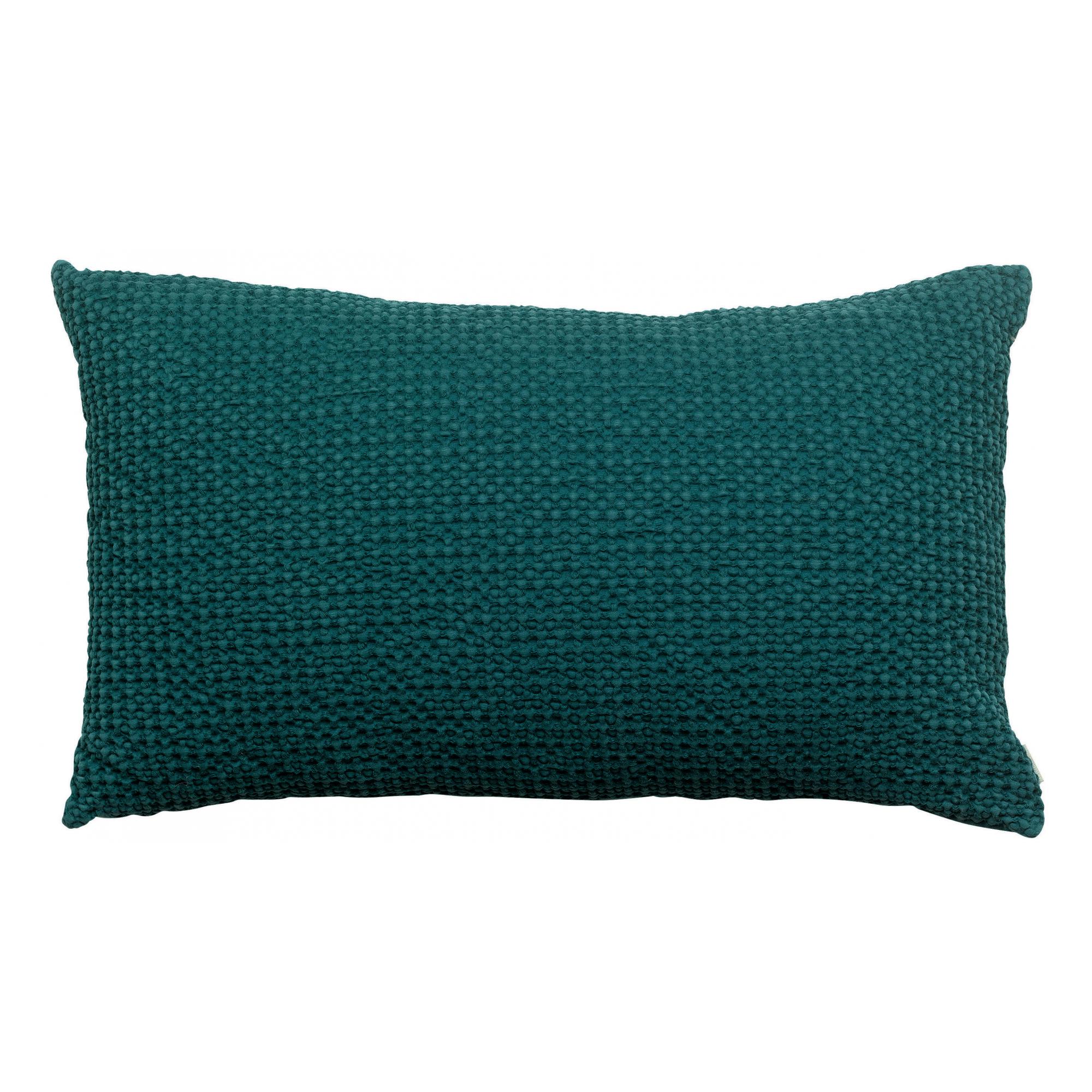 Coussin stonewashed maia petrole 30 x 50 cm