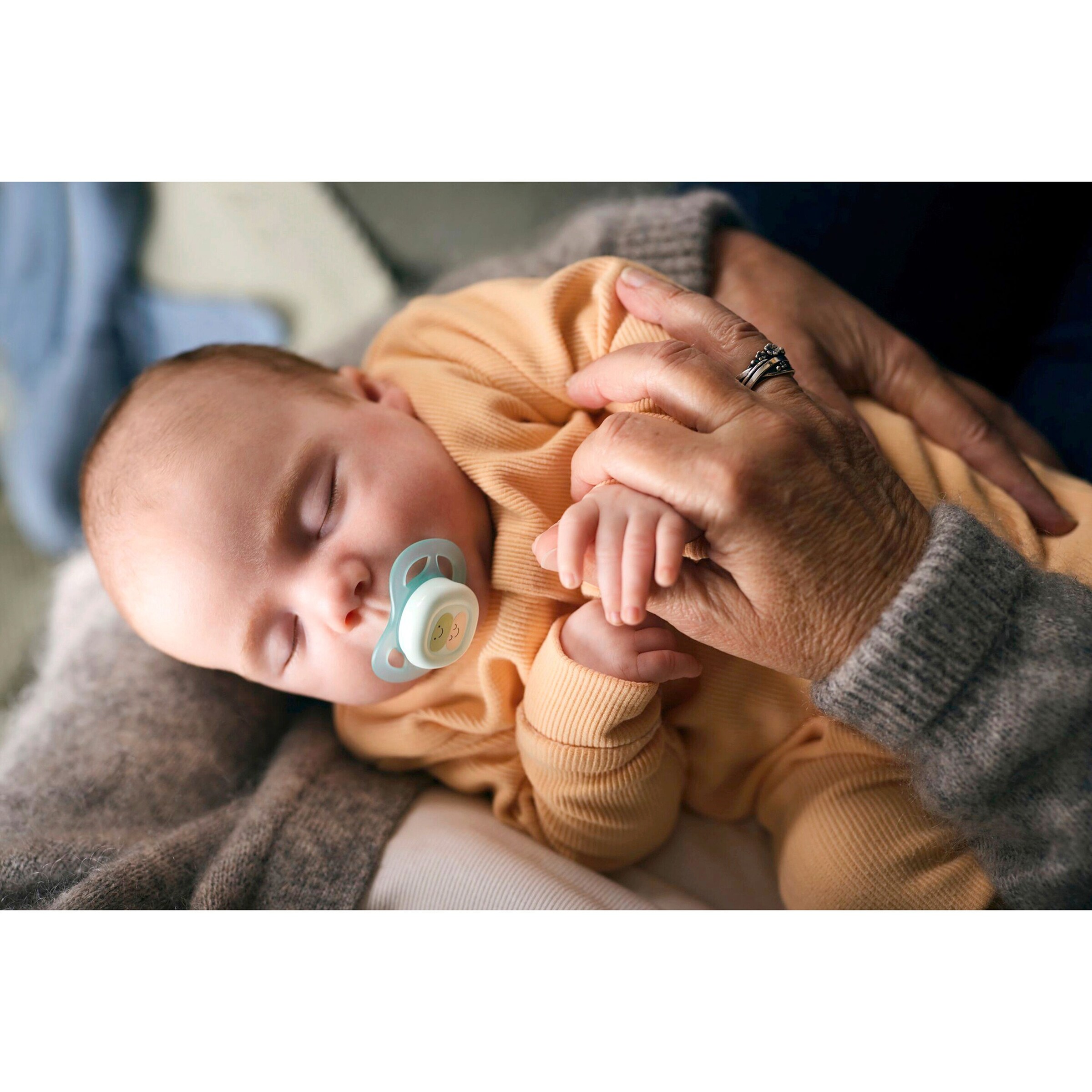 Philips Avent 2er-Pack Schnuller ultra start, 0-2M blau/grün