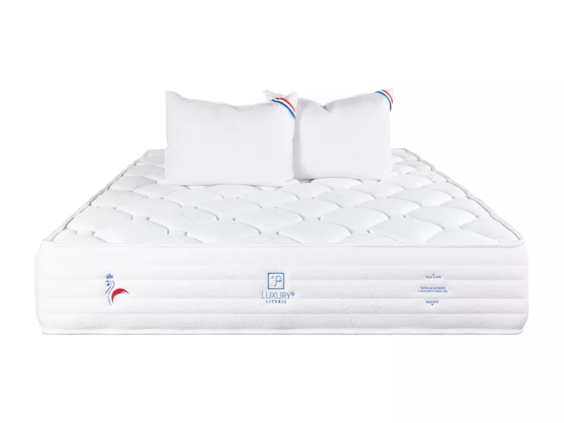 Matelas 160x200 cm, Patriote Mousse, 27cm, mémoire de forme , Soutien ferme + 2 Oreillers