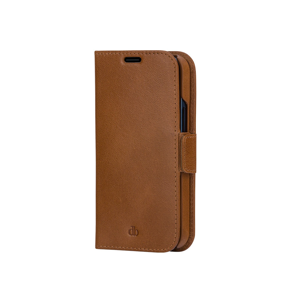 iPhone 12 / iPhone 12 Pro 2in1 Wallet Case Echtleder Tasche mit RFID Schutz Lynge (LY61GT001181) - Tan