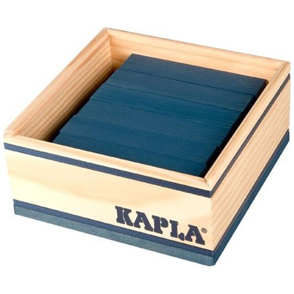 KaplaKapla   40er Quadrat Holzbausteine dunkelblau