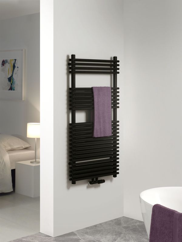 Vipera - Alegria - Dubbele Handdoekradiator - Mat Zwart - 50 x 100 cm - Centrale Verwarming - 929W