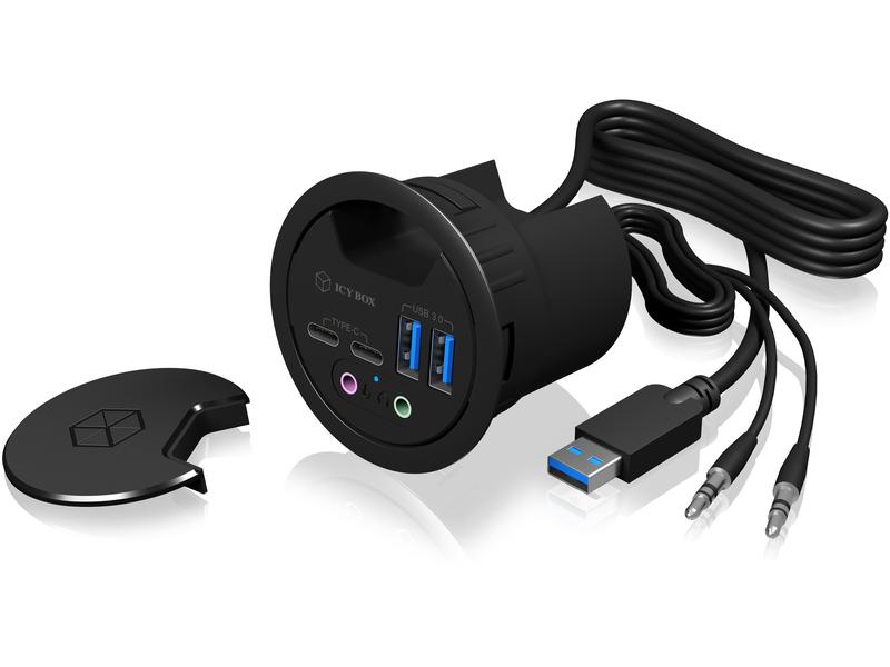 ICY BOX Tisch-Hub IB-Hub1403B Multiport Tisch-Hub