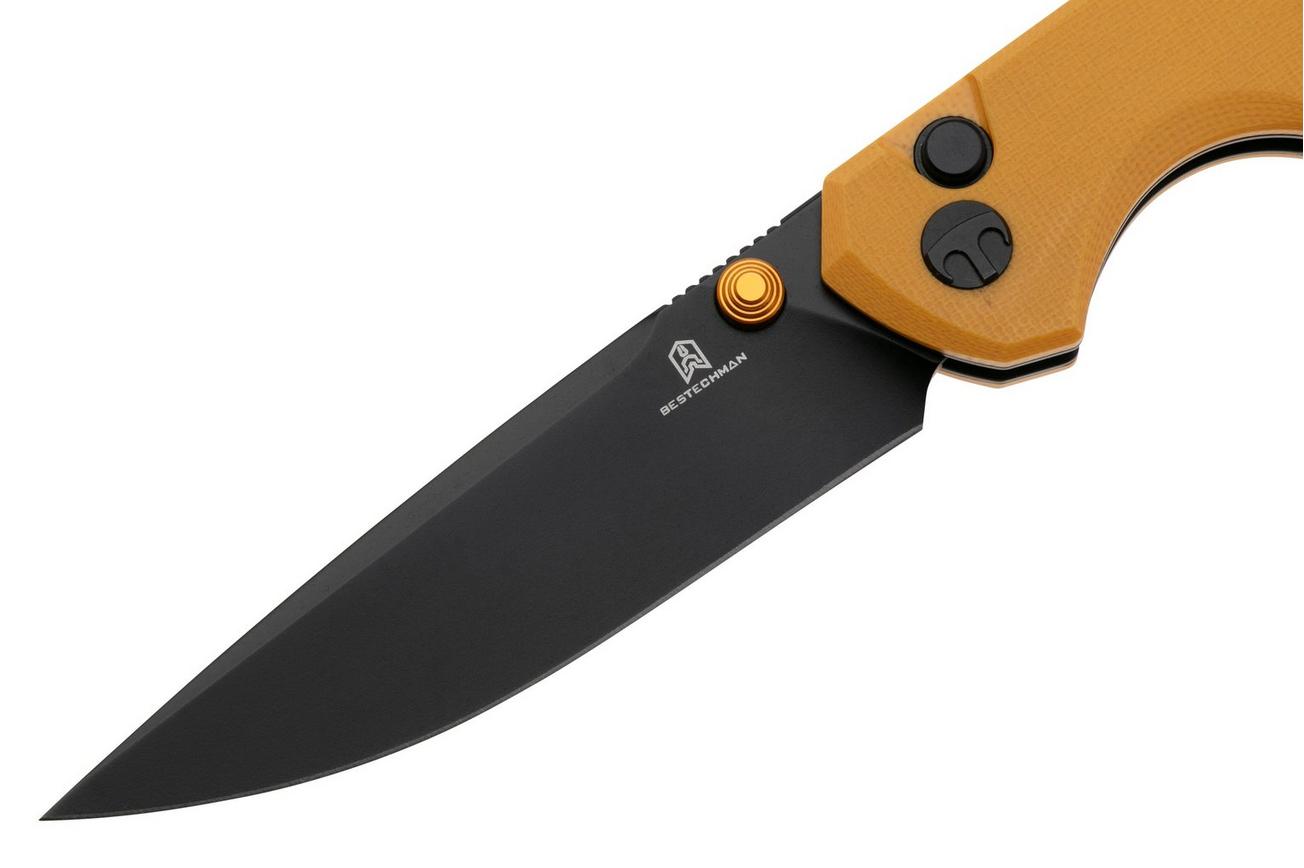 Bestechman Velix BMK07E PVD 14C28N, Yellow G10 zakmes, Ostap Hel design