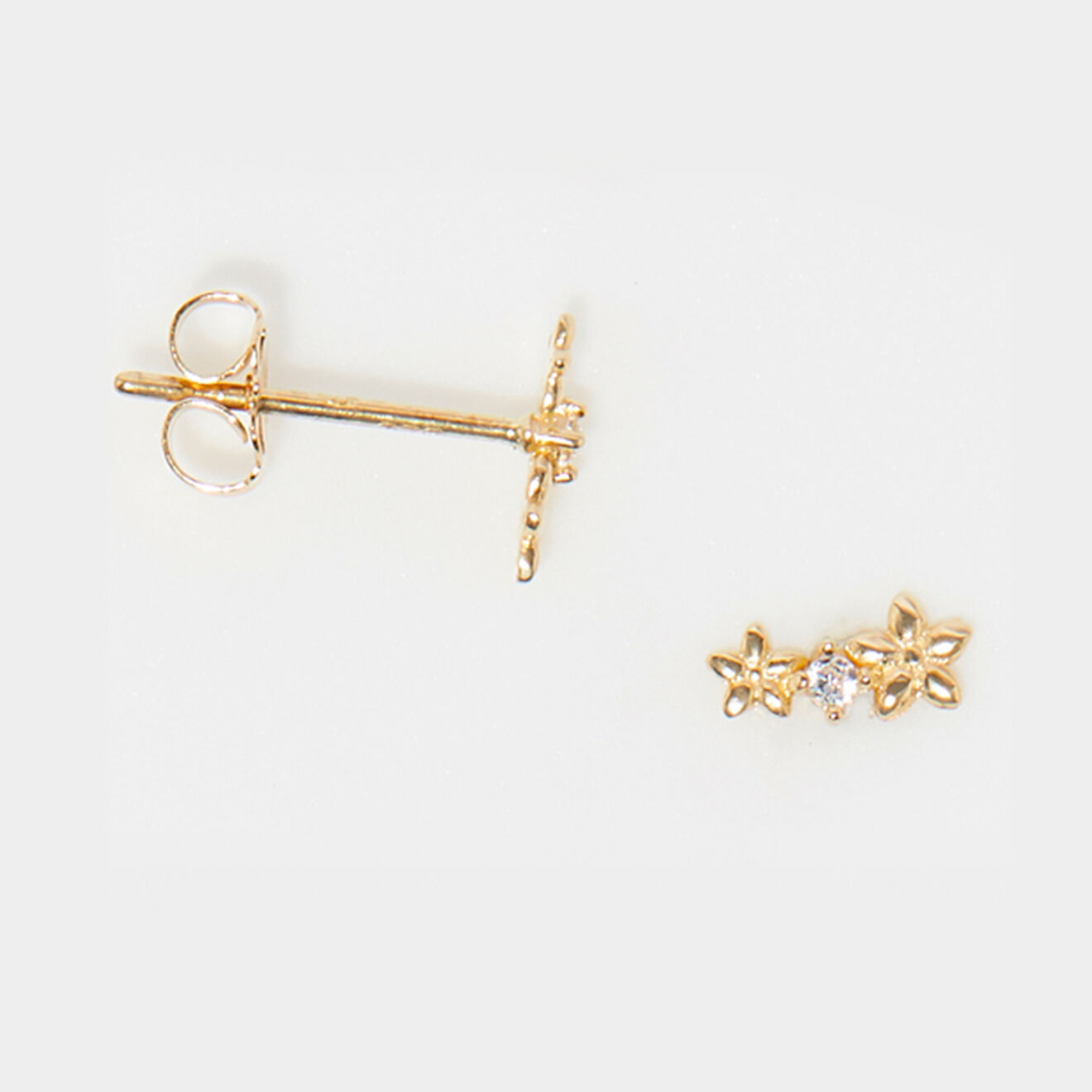 Instant d'Or Boucles d'oreilles Double Etoile Zirconium or jaune