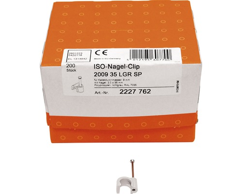OBO 200935LGRSP ISO nagelklem voor kabels 9 mm grijs 200 stuks 2227762