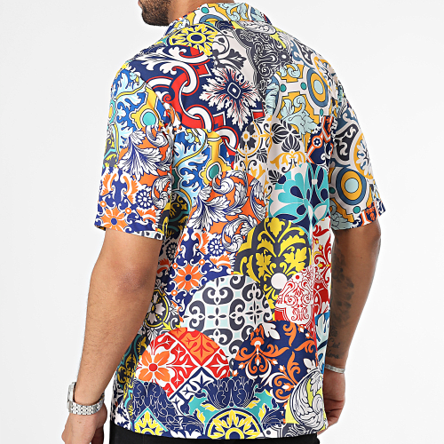 Chemise Manches Courtes Bleu Multi