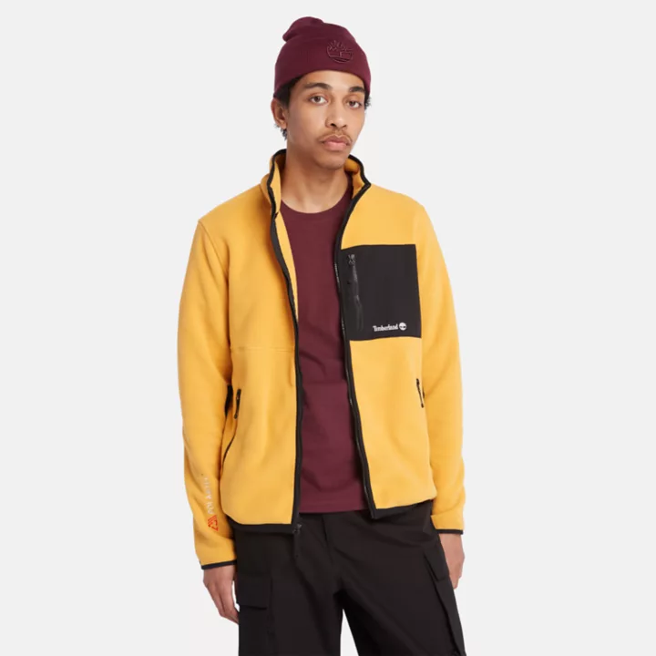 Casaco polar Outdoor Archive Polartec Série 200 para homem, na cor amarela.
