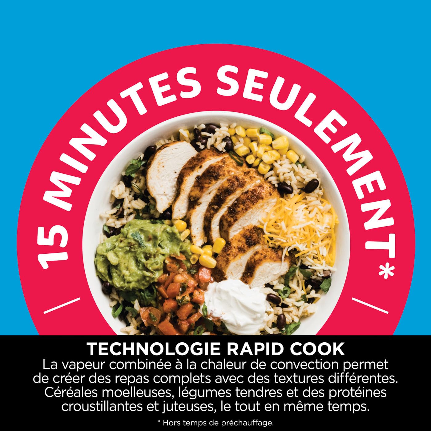 Ninja Speedi 10-en-1 Autocuiseur rapide, Air Fryer, Friteuse à air et Multicuiseur, 5.7L, Repas pour 4 en 15 minutes, Vapeur, Gril, Cuire au four, Rôt