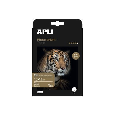 APLI Photo Bright - papier photo - brillant - 50 feuille(s) - 130 x 180 mm - 240 g/m²