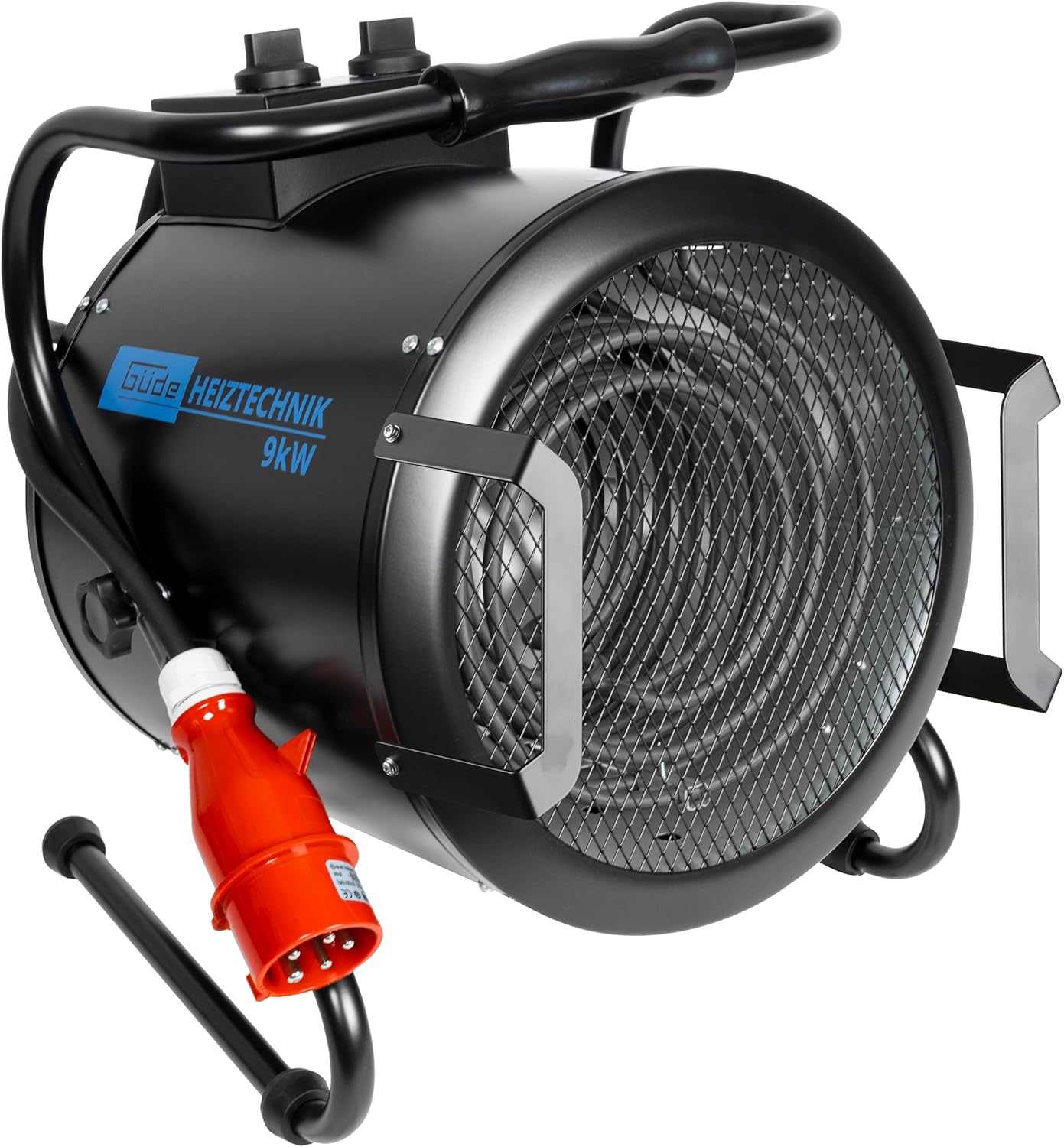Güde Elektroheizer GH 9 E (9 kW, 2 Heizstufen 4,5/9 kW, Ventilatorfunktion, Gebläseleistung 742 m³/h, Neigungs- und Ausblaswinkel, Überhitzungsschutz, Kippschutz, stufenloser Thermostat)