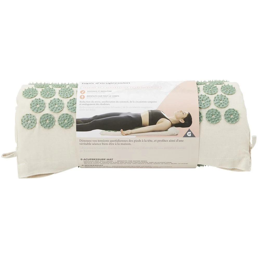 Tapis d'acupression beige et vert