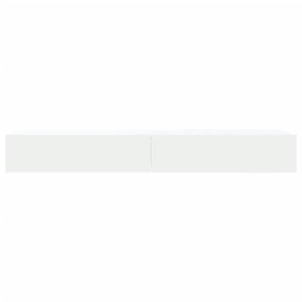 vidaXL - Zwevend LED TV-meubel met lade - Wit - Hout - 60x35x15.5 cm - 2 stuks