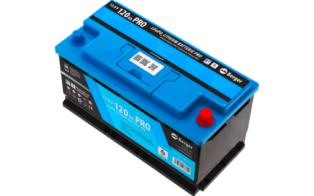 Berger LiFePO4 Lithium Batterie 120 Ah 12V mit Bluetooth (mit & ohne Heizung)