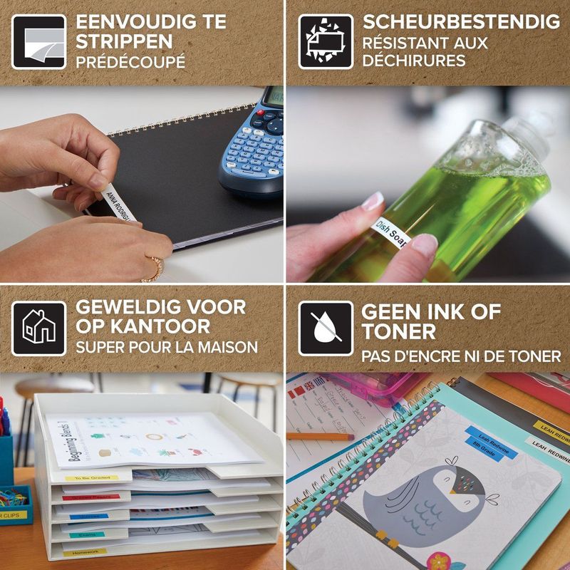DYMO - Letra Tag - Lint Beletteringssysteem - Wit - Papier - 12 mm