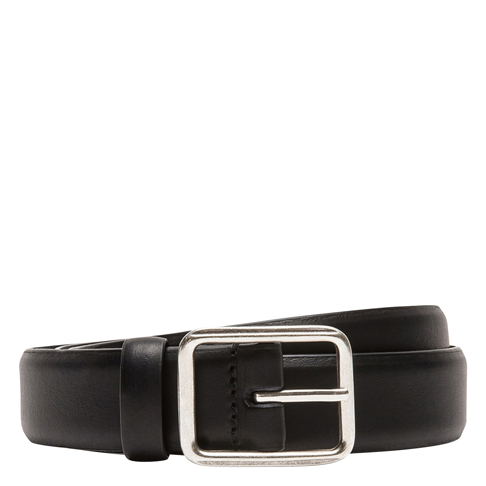 Ceinture à boucle en cuir | Noir