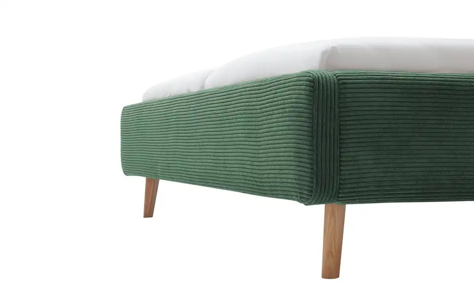 Polsterbettgestell Mattis Dunkelgrün Cordstoff 140 cm ohne Bettkasten