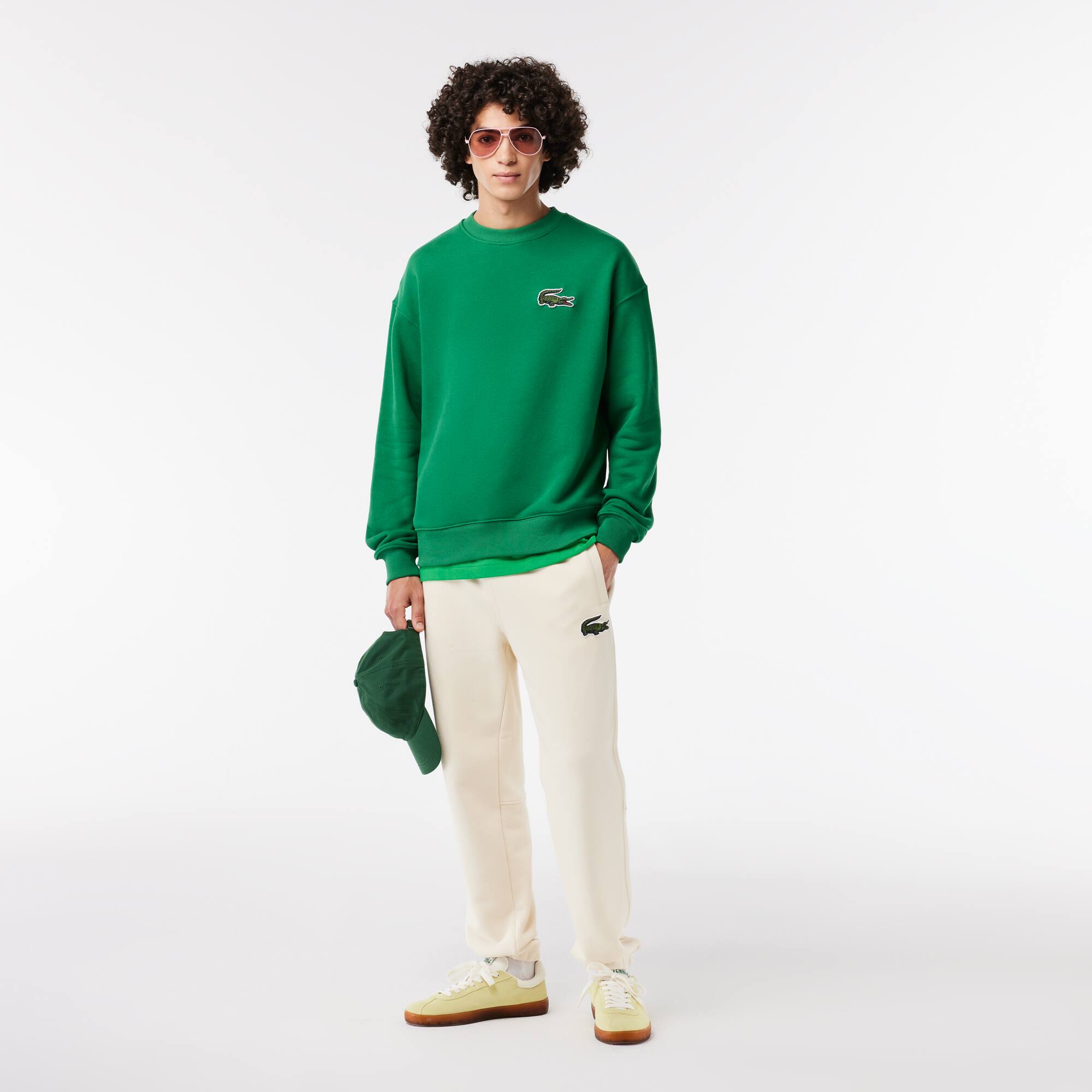 Unisex LACOSTE Jogger-Sweatshirt mit Krokodil-Aufnäher Sweatshirts - Grün - Lacoste - Unisex