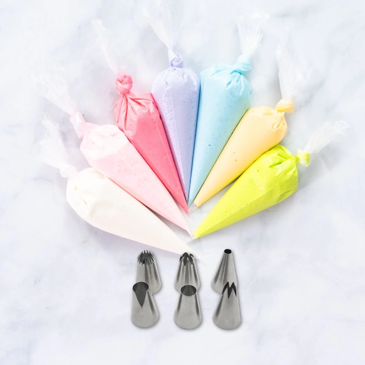 Lot de 6 douilles à pâtisserie en inox grand modèle Smart Pastry Zenke