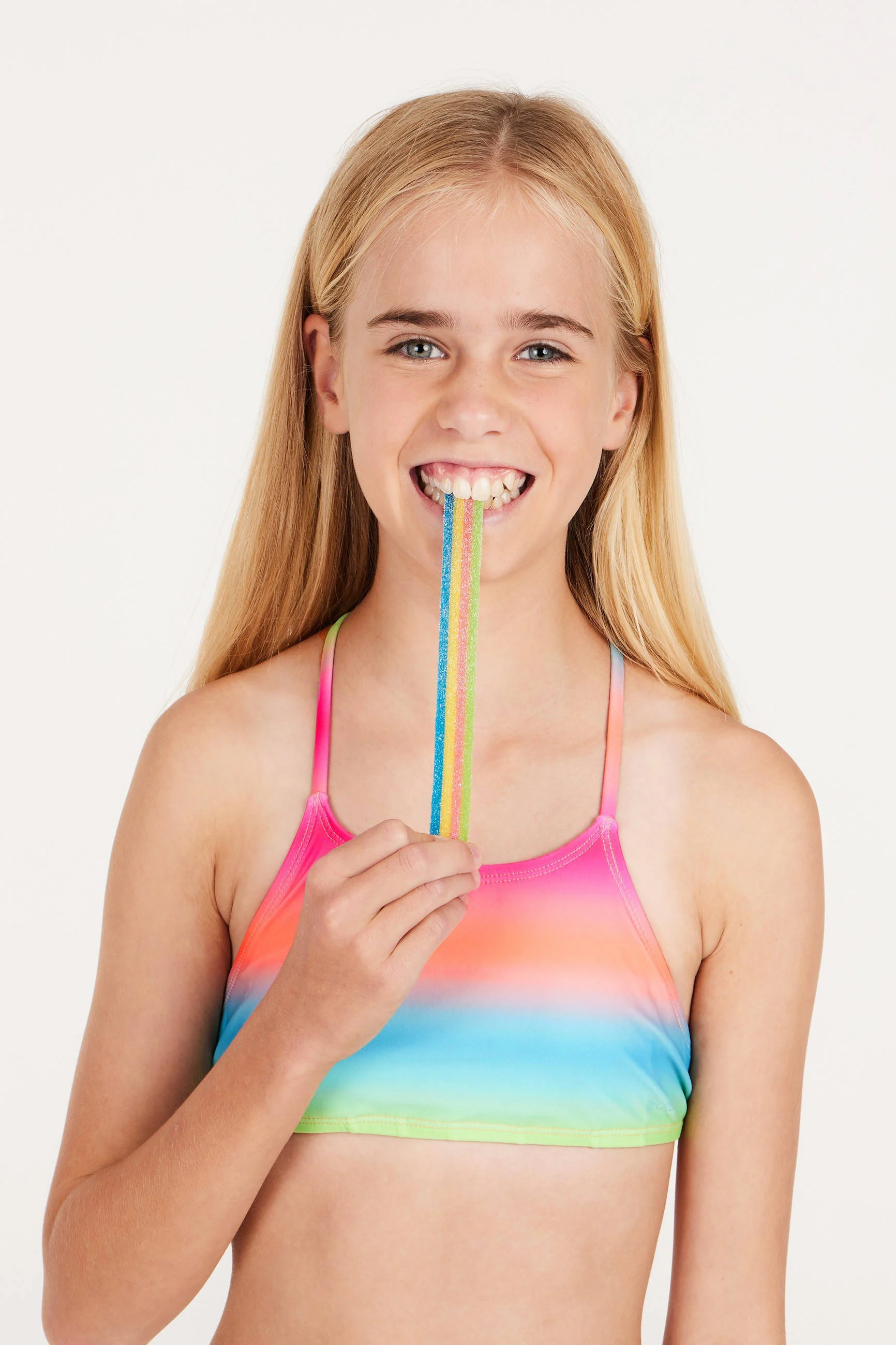 Protest crop bikini PRTJONOI JR blauw/roze/oranje/groen