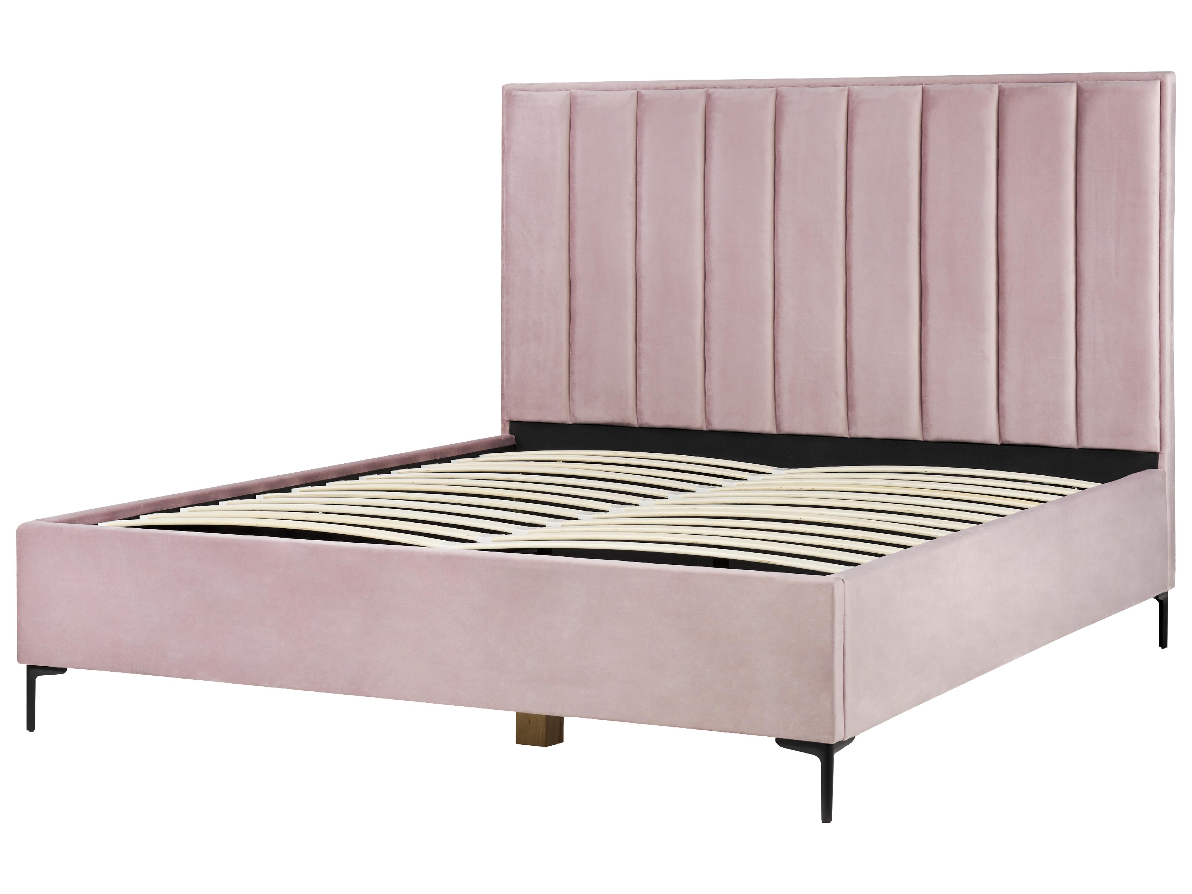 Bed met opbergruimte Fluweel SEZANNE 180 x 200 cm Roze