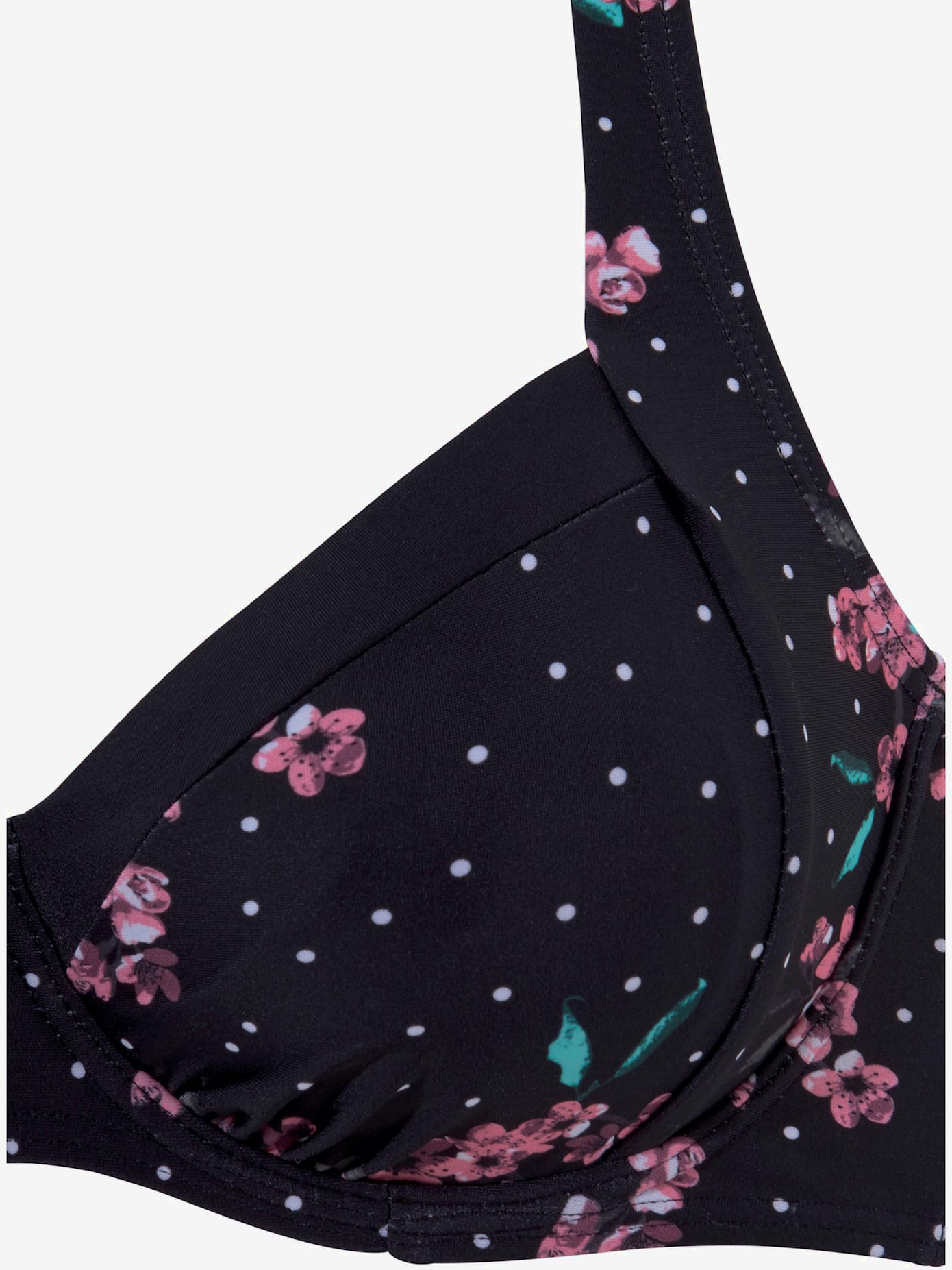 Maillot de bain à armatures imprimé tendance avec fleurs et pois