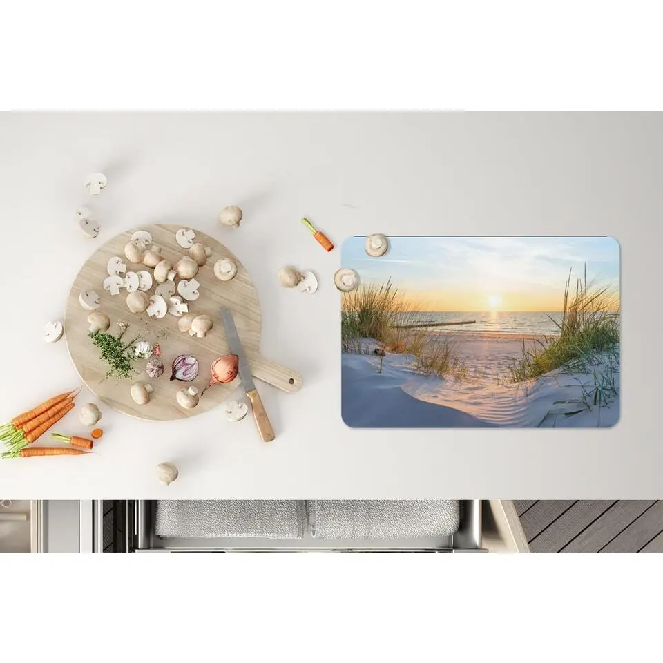 MuchoWow Placemat (6stuks) 45x30cm Strand Zon Duin Gras Zand