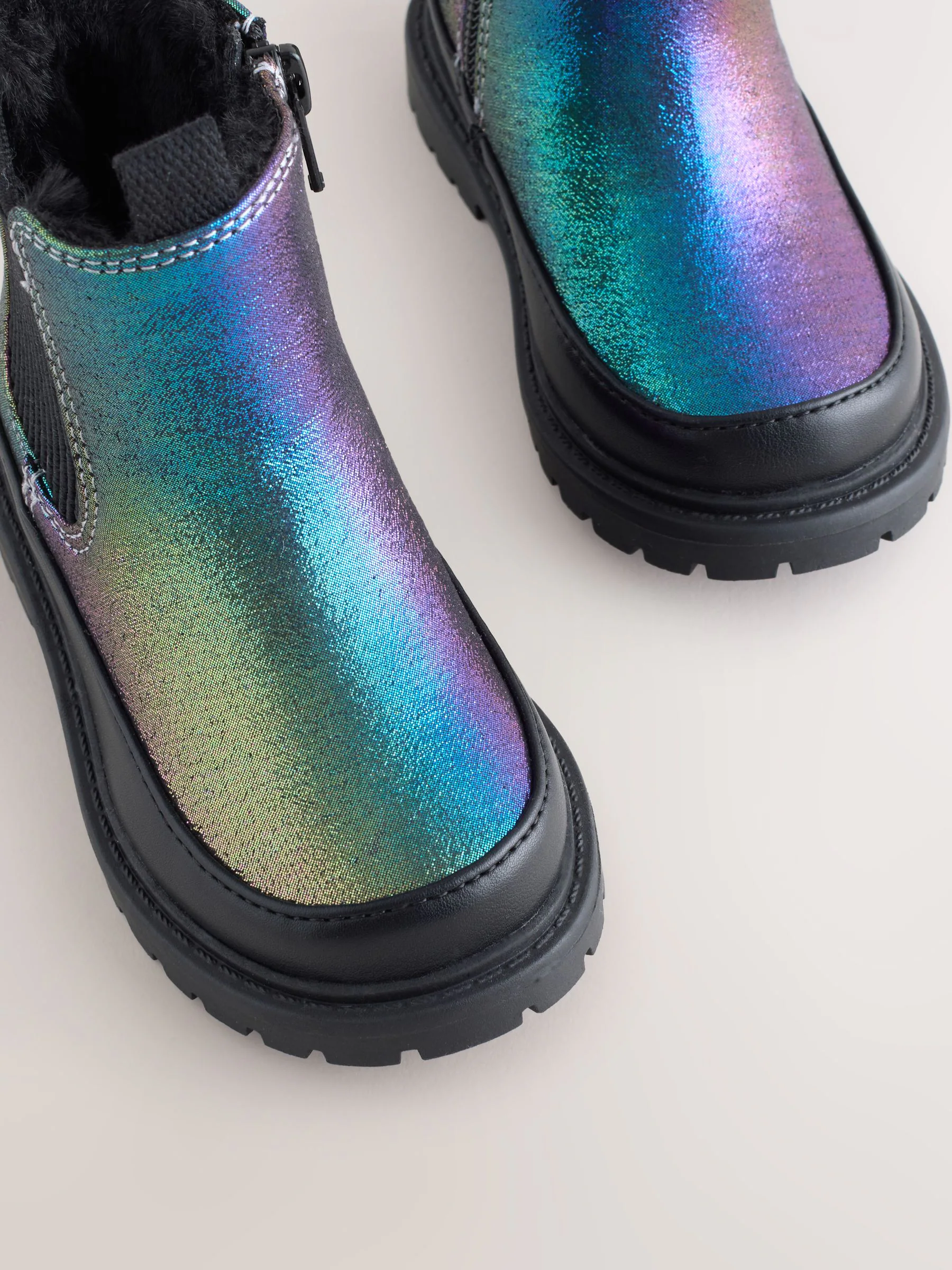 Regenboogprint - Wijde Chelsea enkellaars