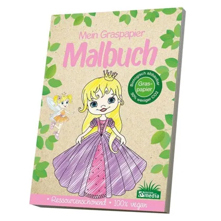 media Verlag Mein Graspapier Malbuch Prinzessinnen und Feen