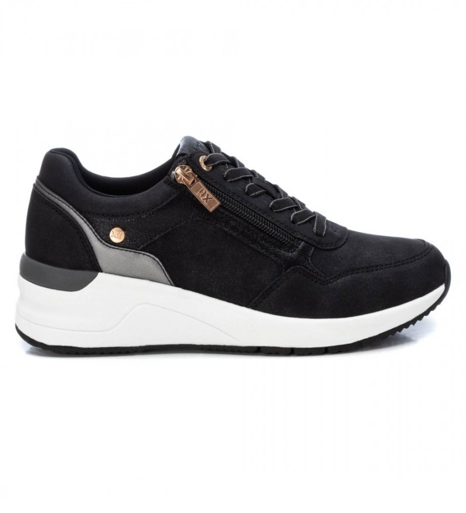 Tênis Xti 141923 Preto - Salto Anabela de 5cm -