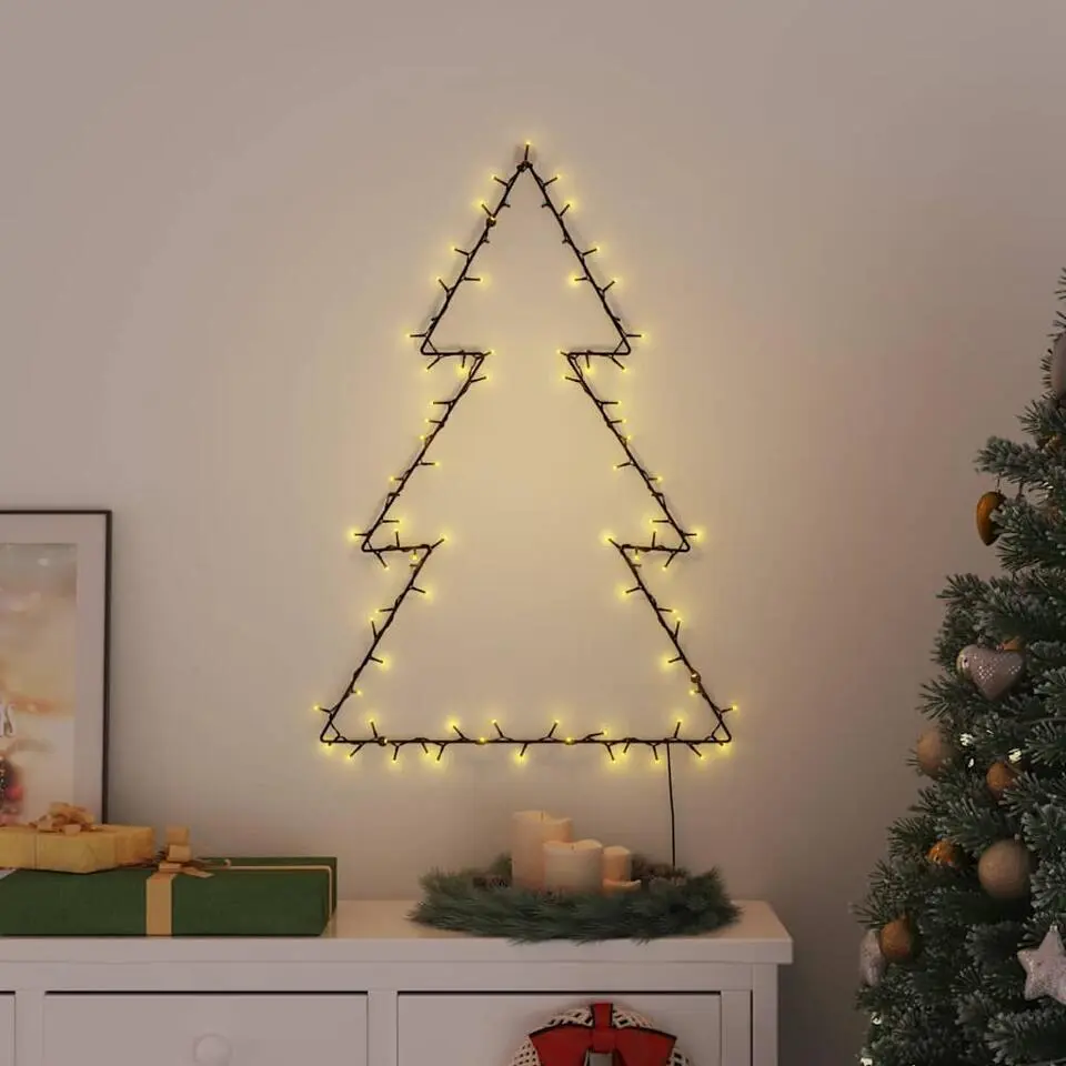 vidaXL - Kerstverlichting kerstboom silhouet 63x90 cm - Warmwit - Kunststof