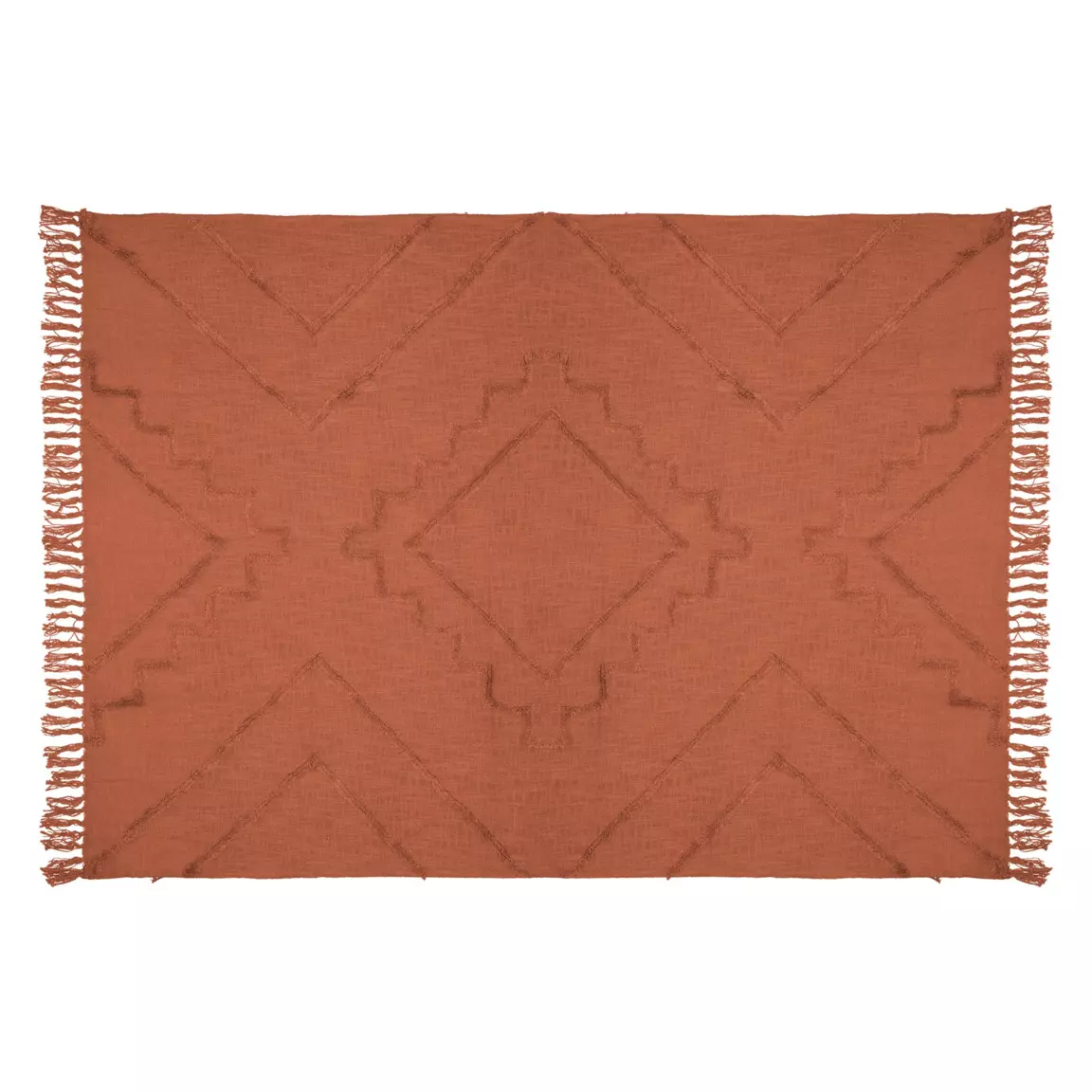 Jeté de canapé coton (130 x 180 cm) Inca Terracotta