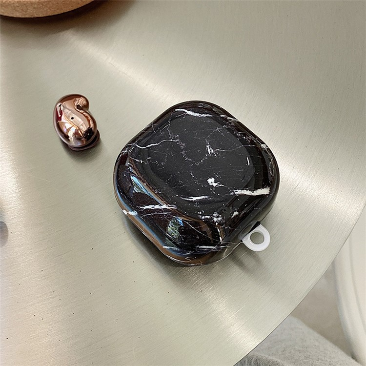 Samsung Galaxy Buds FE / Buds2 Pro / Buds2 / Buds Live / Buds Pro Hardcase Schutzhülle Abdeckung Marble Marmor - Schwarz / Grau