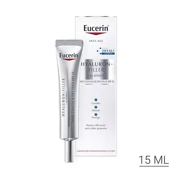 Eucerin Hyaluron-Filler +3x Effect Soin Contour des Yeux Anti-Âge SPF15 15ml