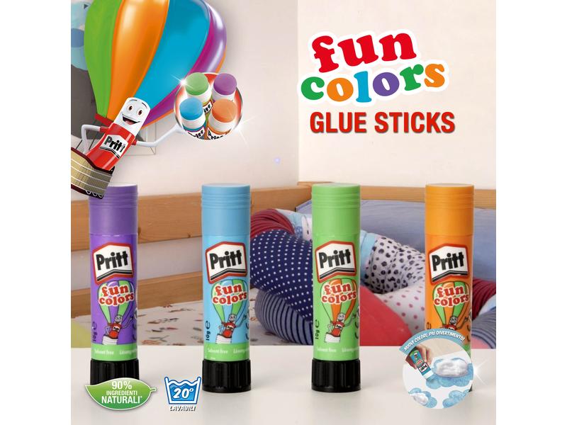 Pritt Klebestift-Set Fun Colors 10 g, 4 Stück Für kreative Bastelprojekte mit den bunten Pritt Fun Colors Leimstifte