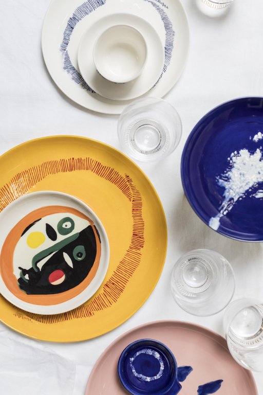 Serax Feast by Ottolenghi dinerbord Ø26.5 Yellow Stripes Red