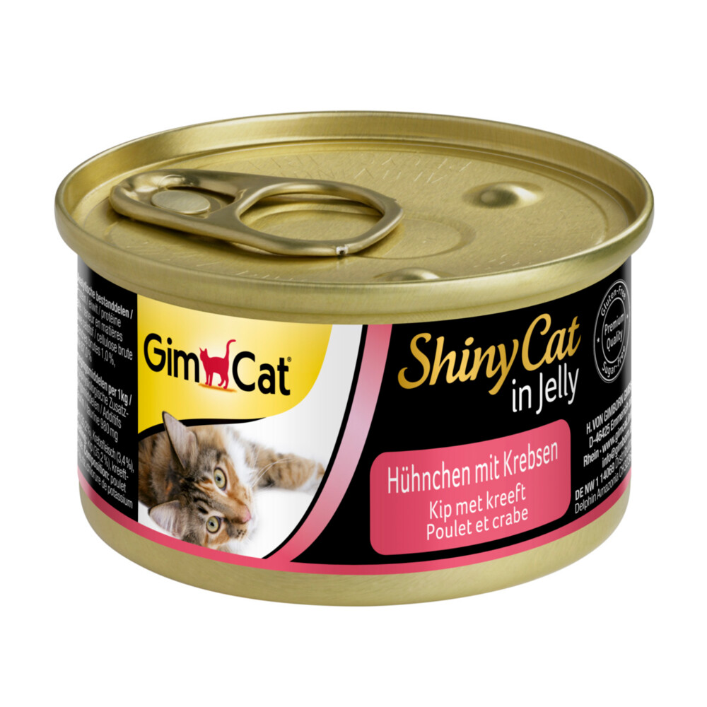 24x GimCat ShinyCat in Jelly Kip & Kreeft70 gr