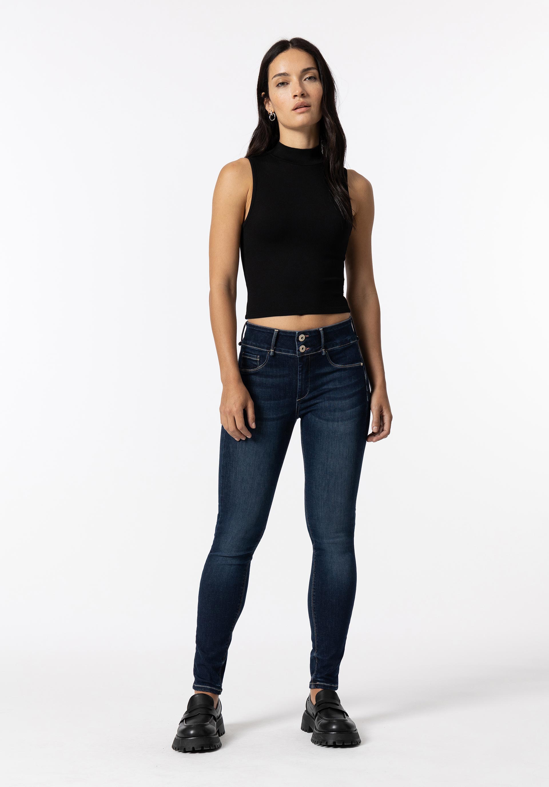 Jeans One Size Double-up Skinny Cintura Alta