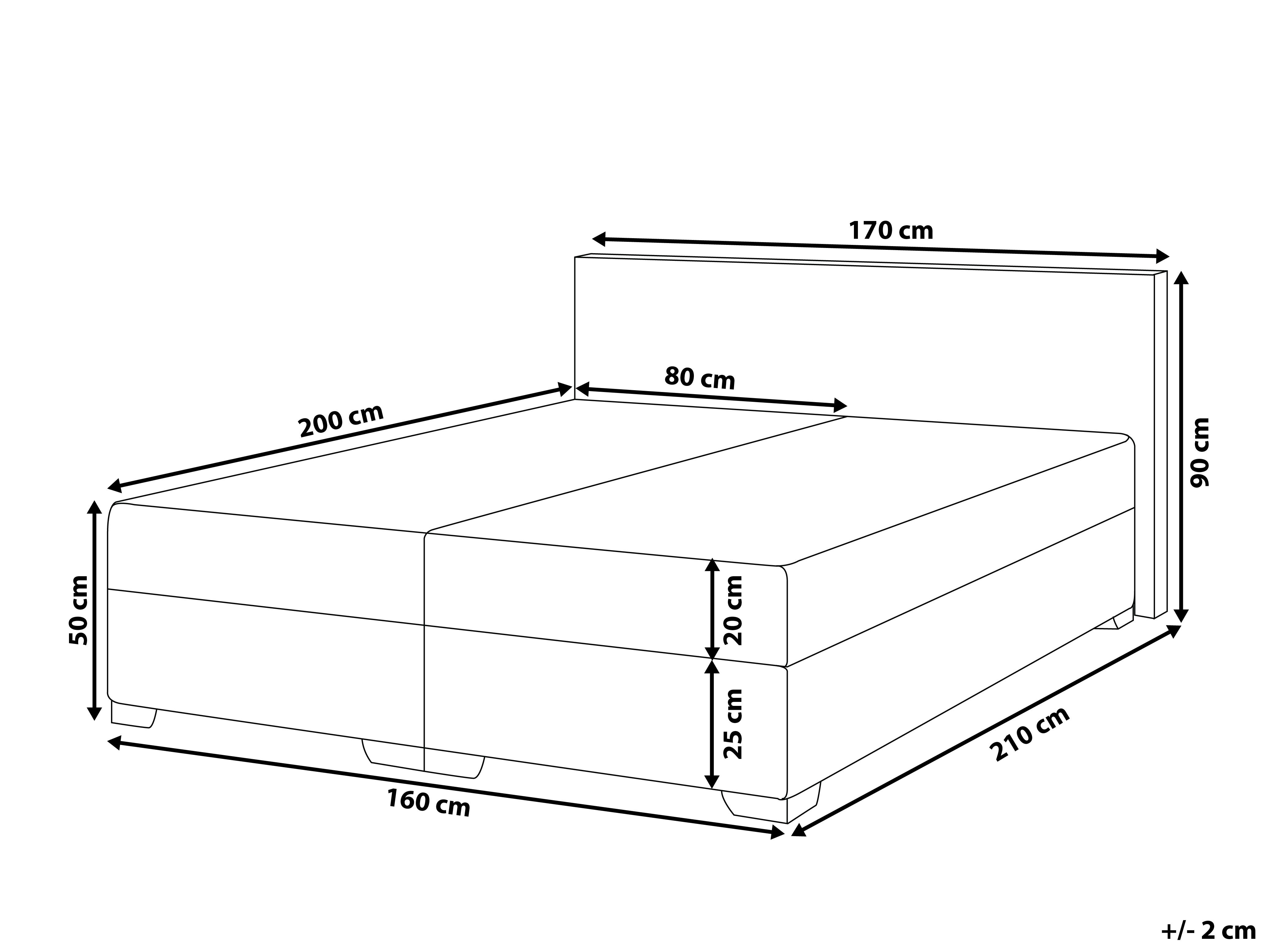 Boxspring Stof PRESIDENT 160 x 200 cm Zwart