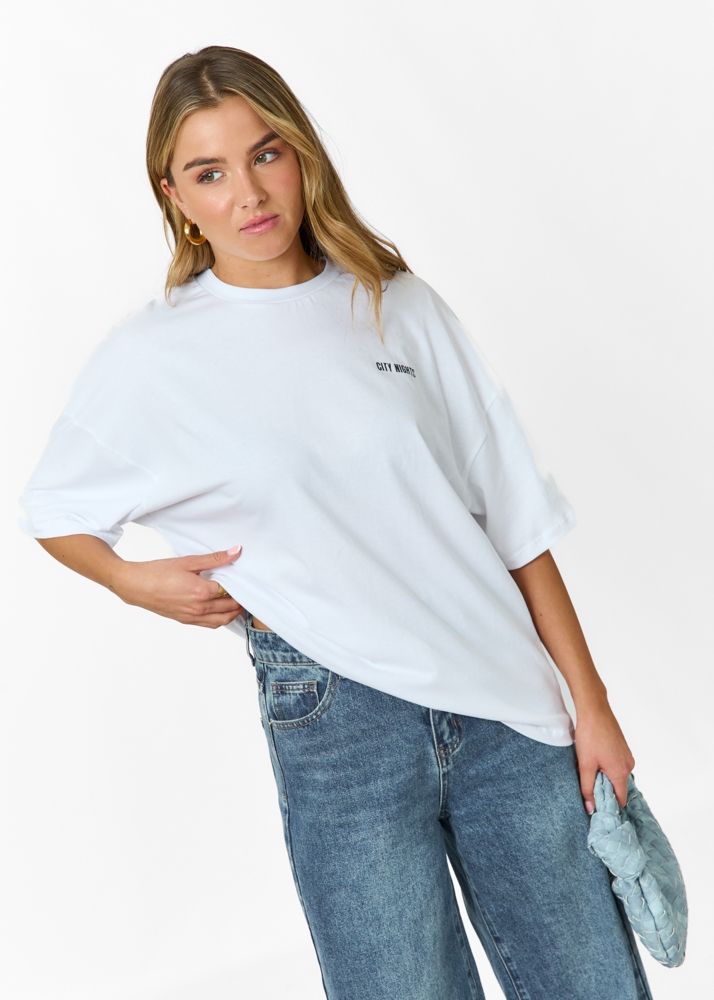 City nights t-shirt wit