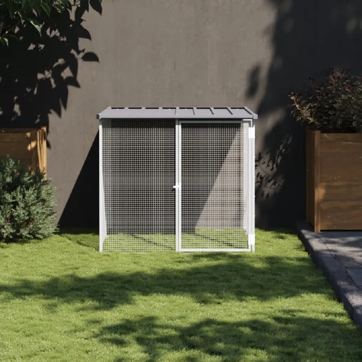 vidaXL Poulailler avec toit gris 103x98x90 cm